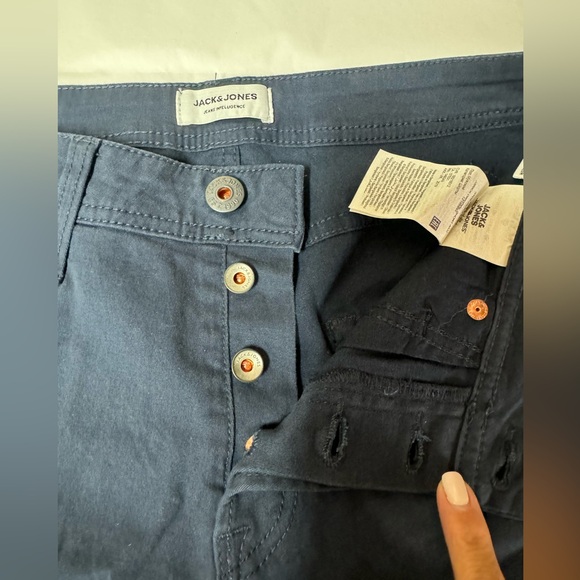 Jack Jones Blue Shorts Mens - Picture 2 of 4